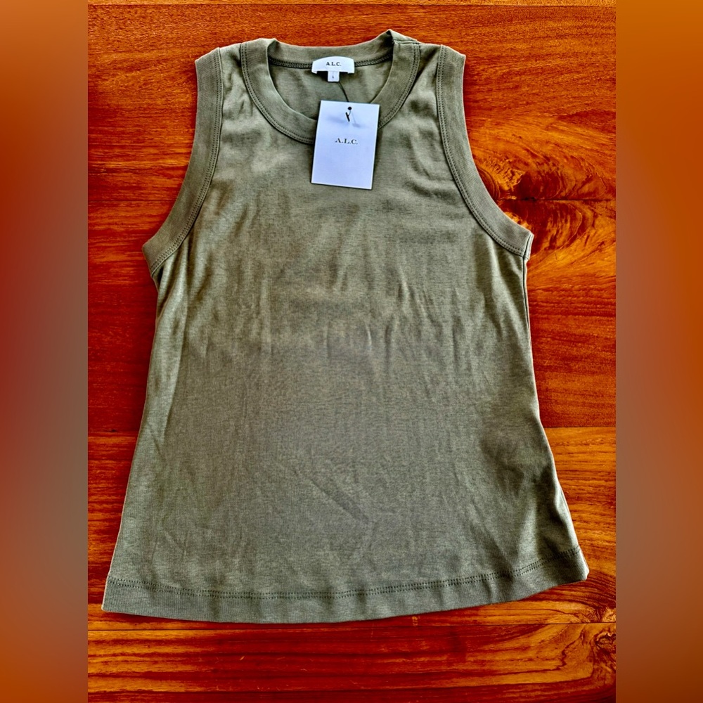 A.L.C. Sleeveless Olive Tank Top